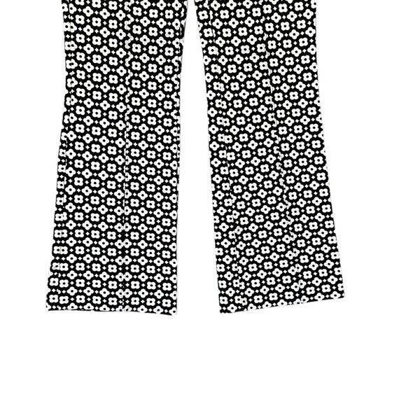 Maeve Kick Flare Pants Black White Flowers X-Small - Picture 3 of 5